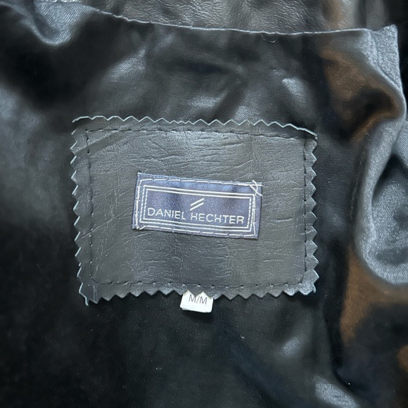 Black Vintage Moto Leather Jacket - Picture 3 of 8